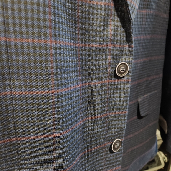 Nautica Modern Fit Plaid Sportcoat L 44, Blue/Red - Picture 9 of 11
